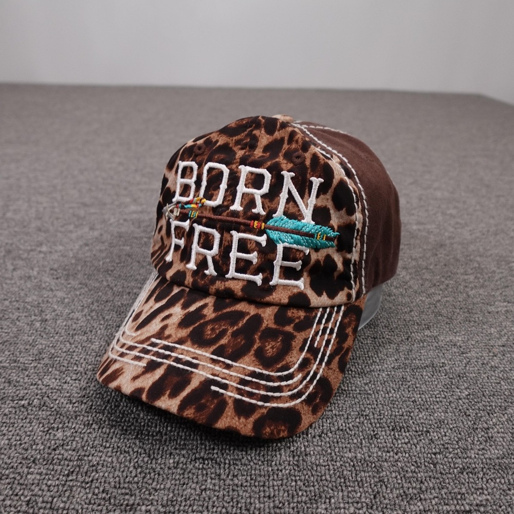 KB Ethos Hat Cap Strap Back Womens Adjustable Brown Born Free Leopard‎ Print